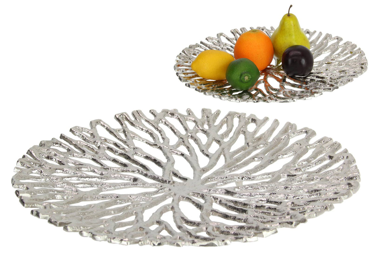 35cm Silver Coral Decor Platter