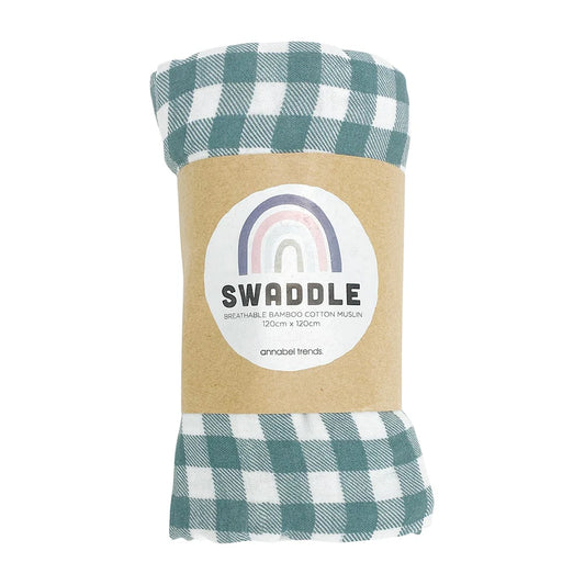 SALE PRICE $30 Muslin Baby Swaddle/Wrap - Gingham