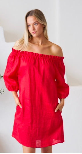 Dress - Gorgeous Red Linen