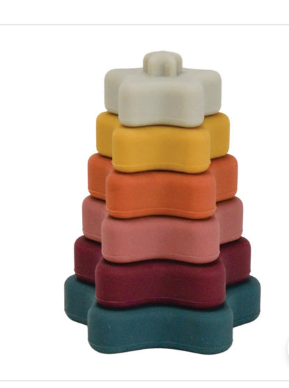 REDUCED NOW $30 Silicone Stackable Toy - Rocket or Stars