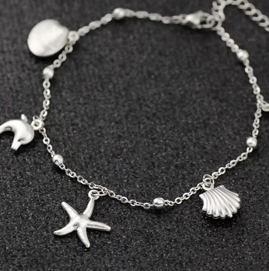 Anklet with Ocean Themed Charms