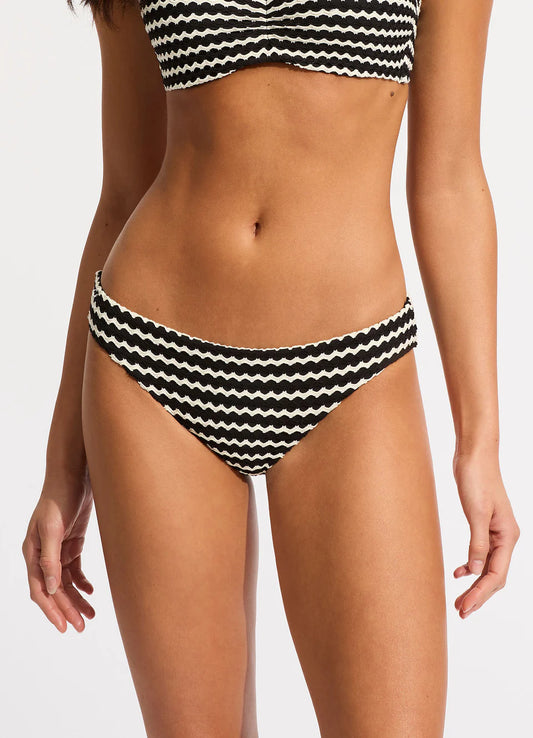 SALE PRICE $20 WAS $99.95 Seafolly Mesh Effect Hipster Bikini Bottom - Black