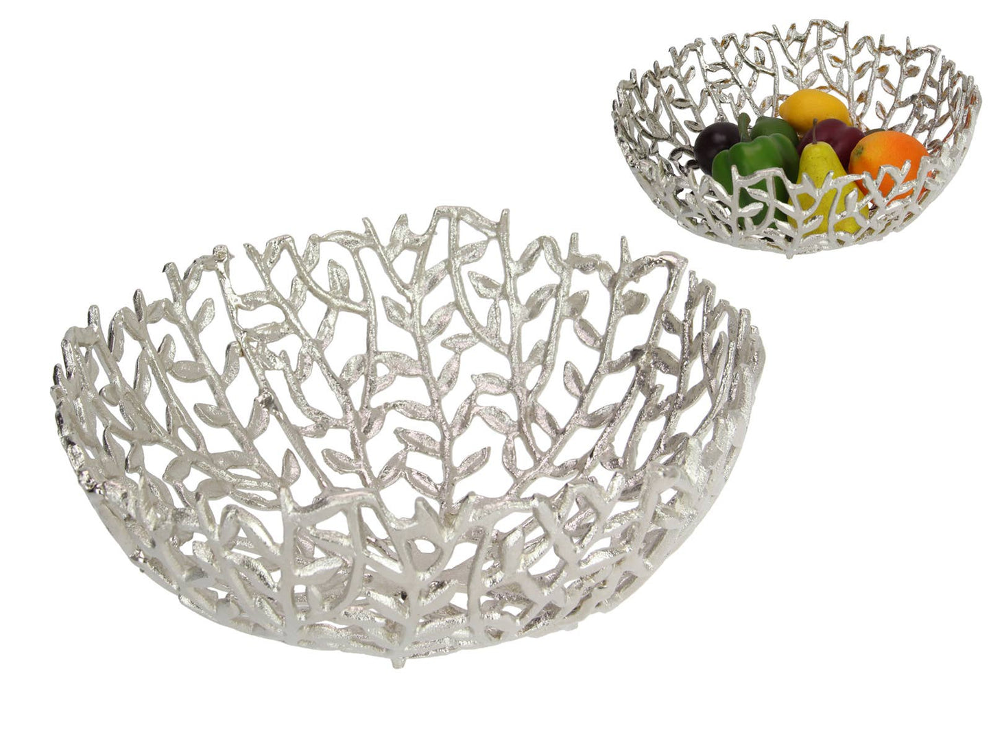 34cm Silver Coral Decor Bowl